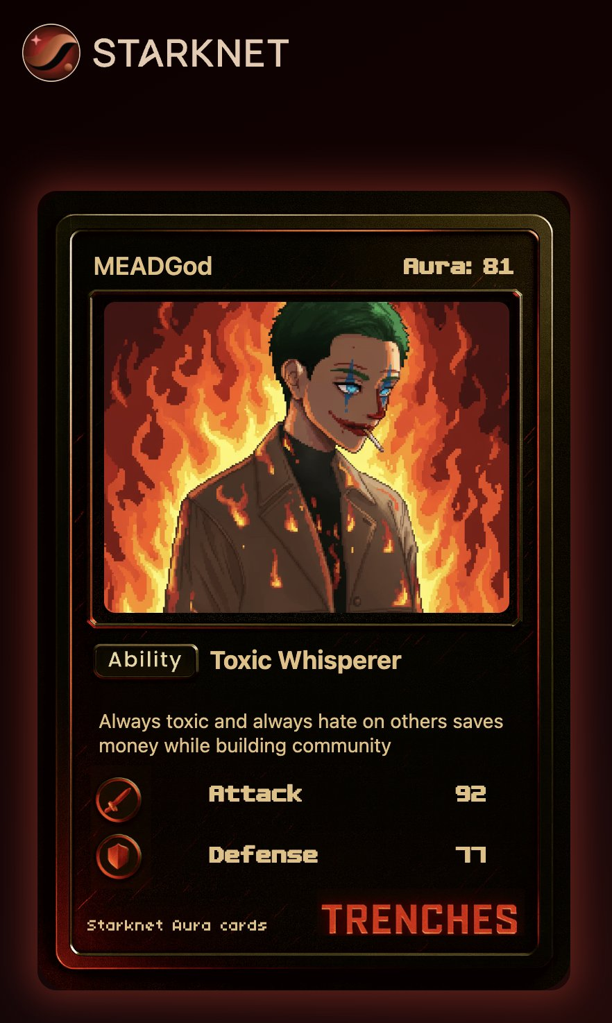 MEADGod Toxic Whisperer Aura Card